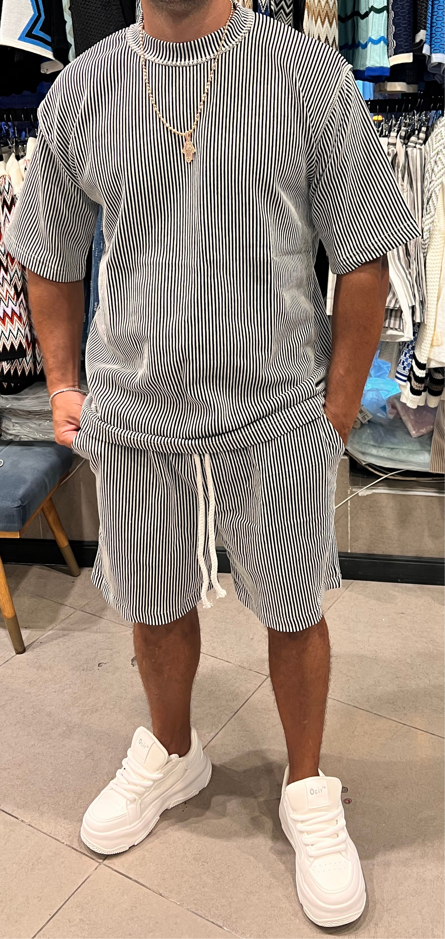 חליפת בלנקו פסים כחול