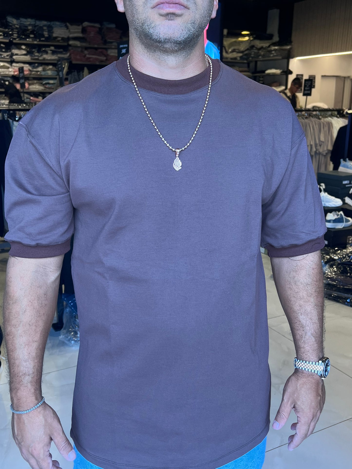 טישרט מילאנו מנג׳ט חום כהה