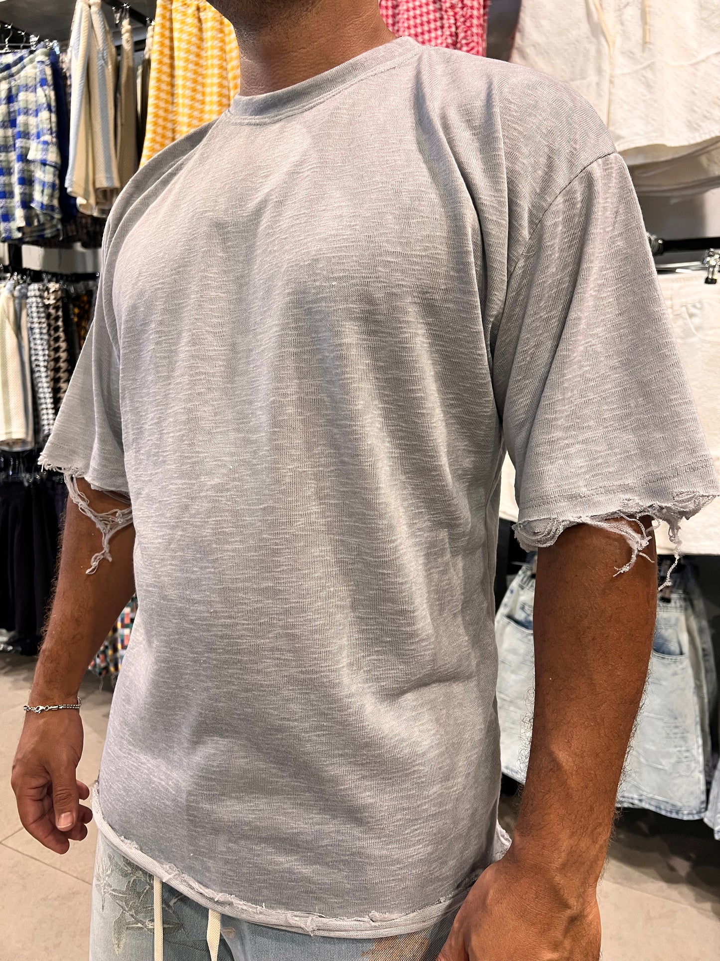 חולצת פלאם פשתן אפור