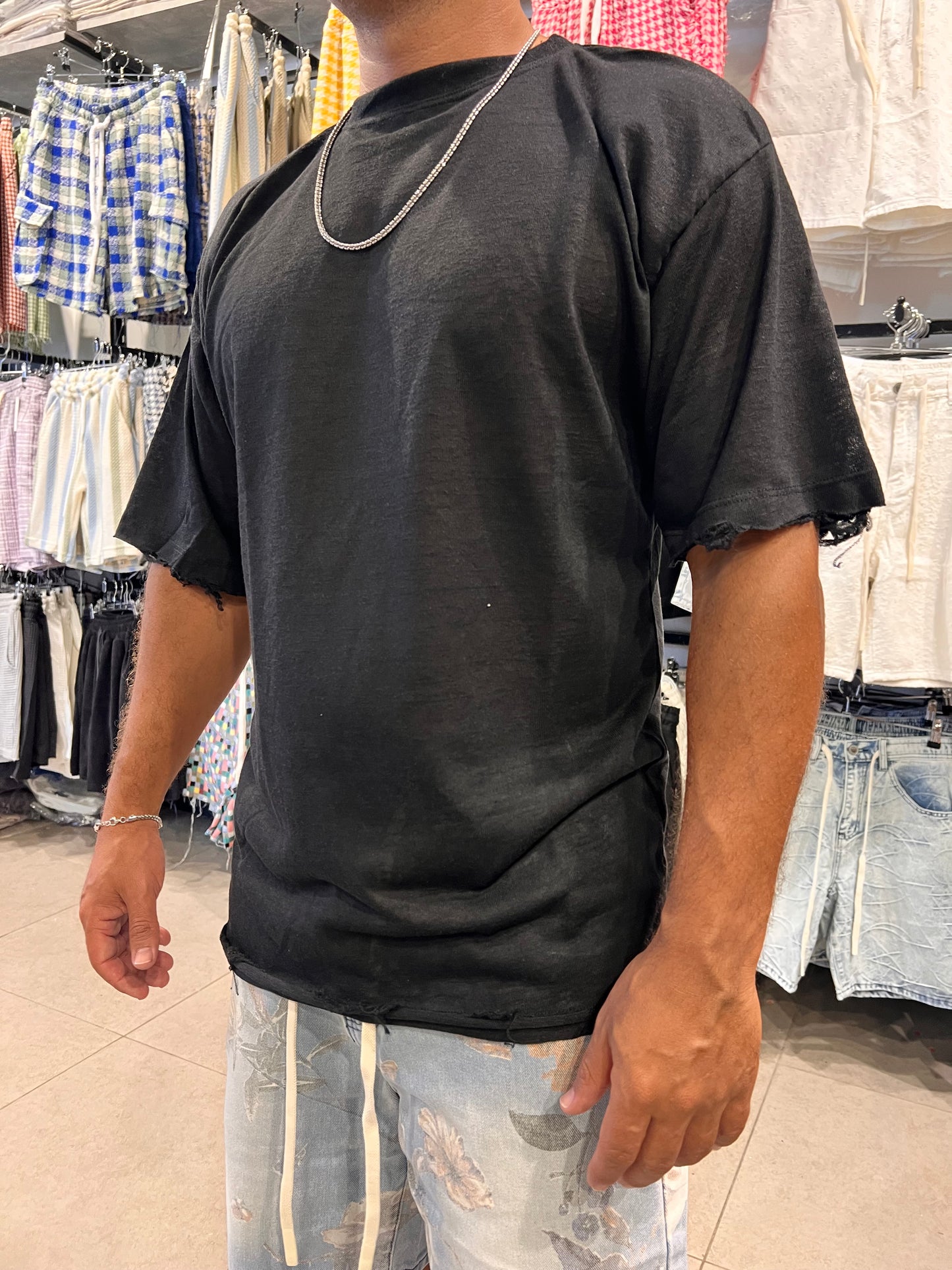 חולצות פלאם פשתן שחור