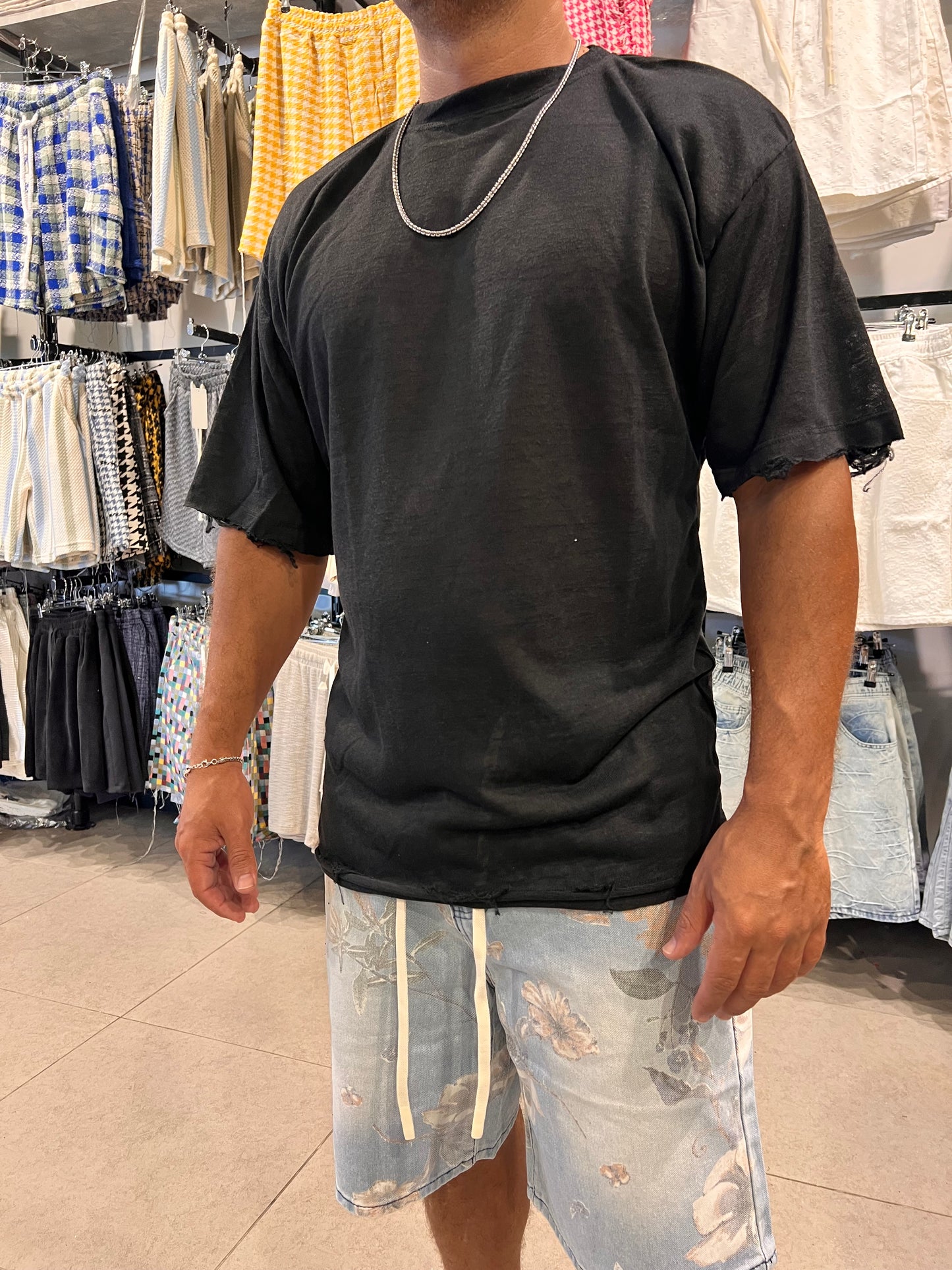 חולצות פלאם פשתן שחור