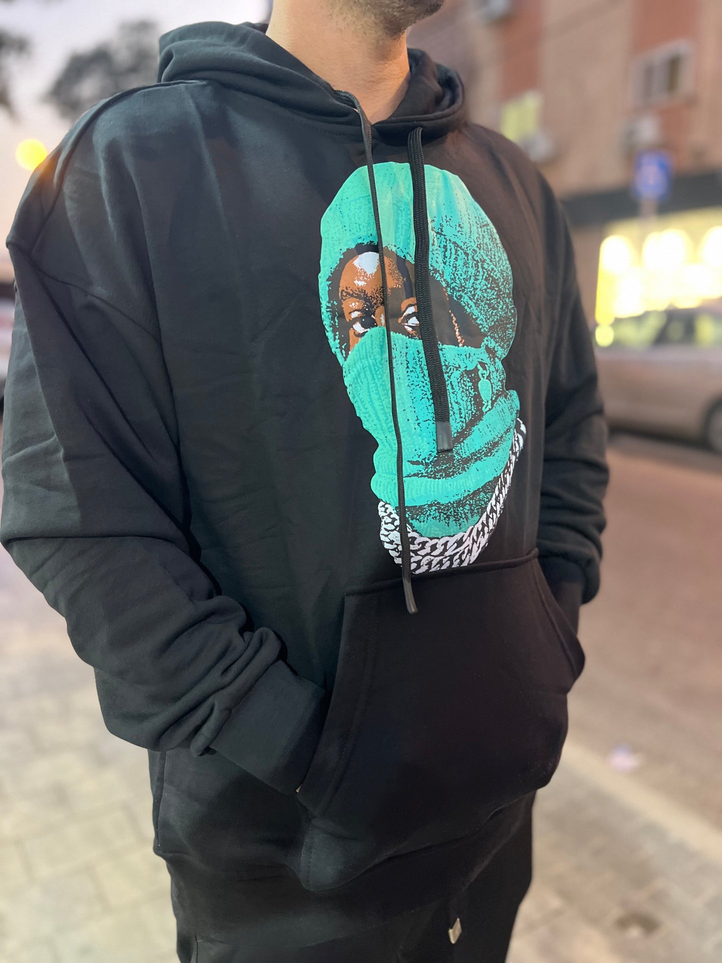 קפוצ׳ון מסכה עובר סייז שחור ירוק