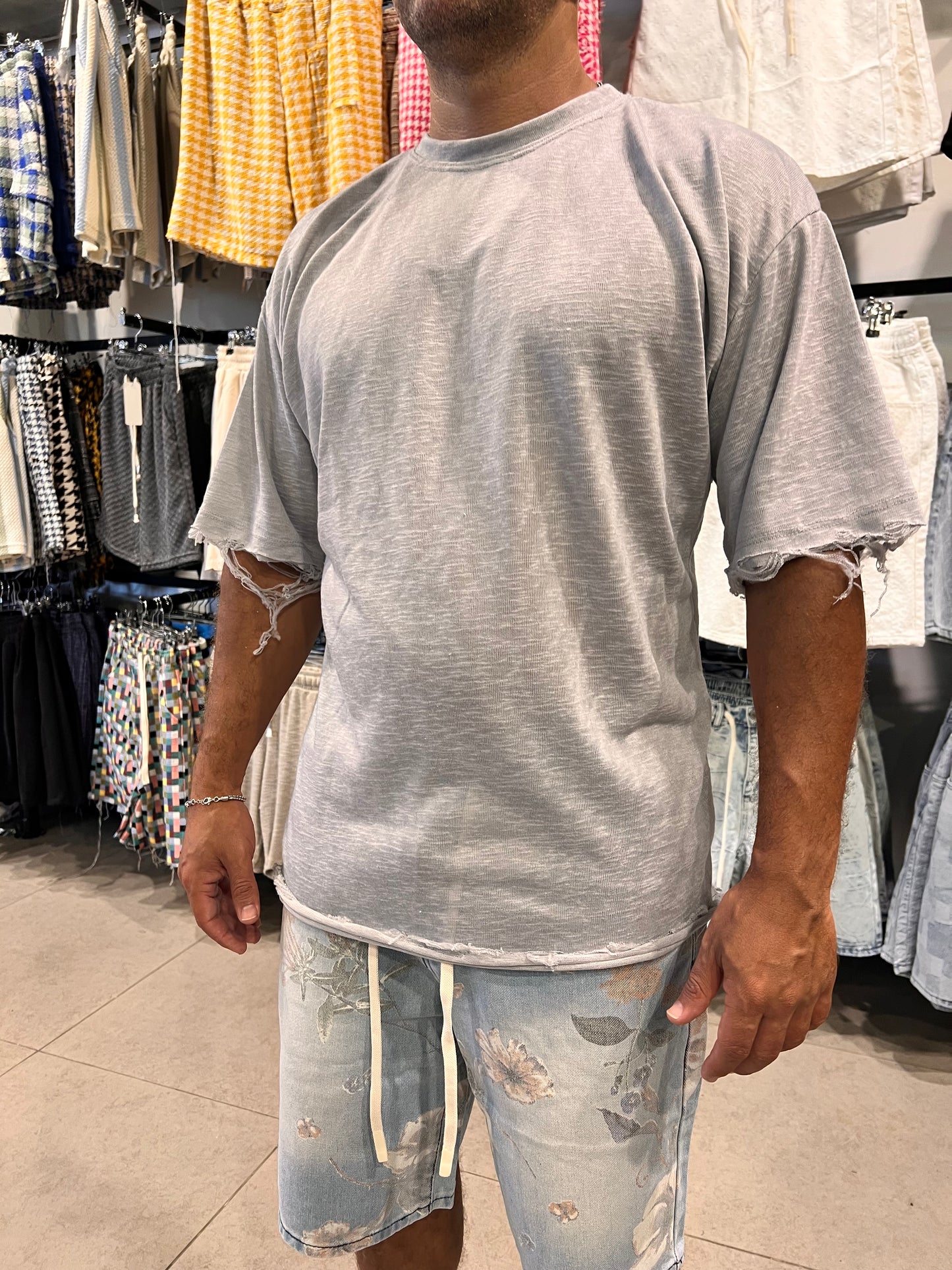 חולצת פלאם פשתן אפור