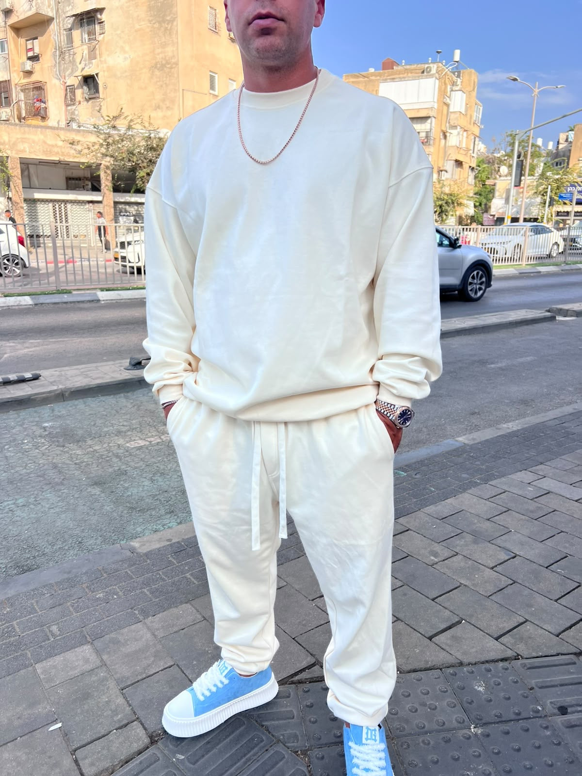 חליפת חורף צבע שמנת נילי