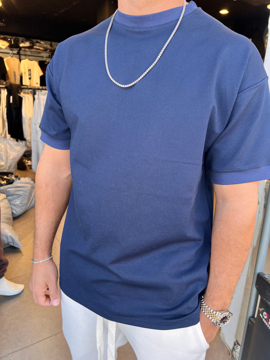 טישרט בד עבה  כחול