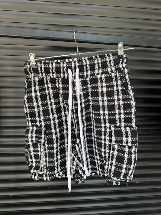 מכנס בלנקו סרוג שחור לבן כיסים