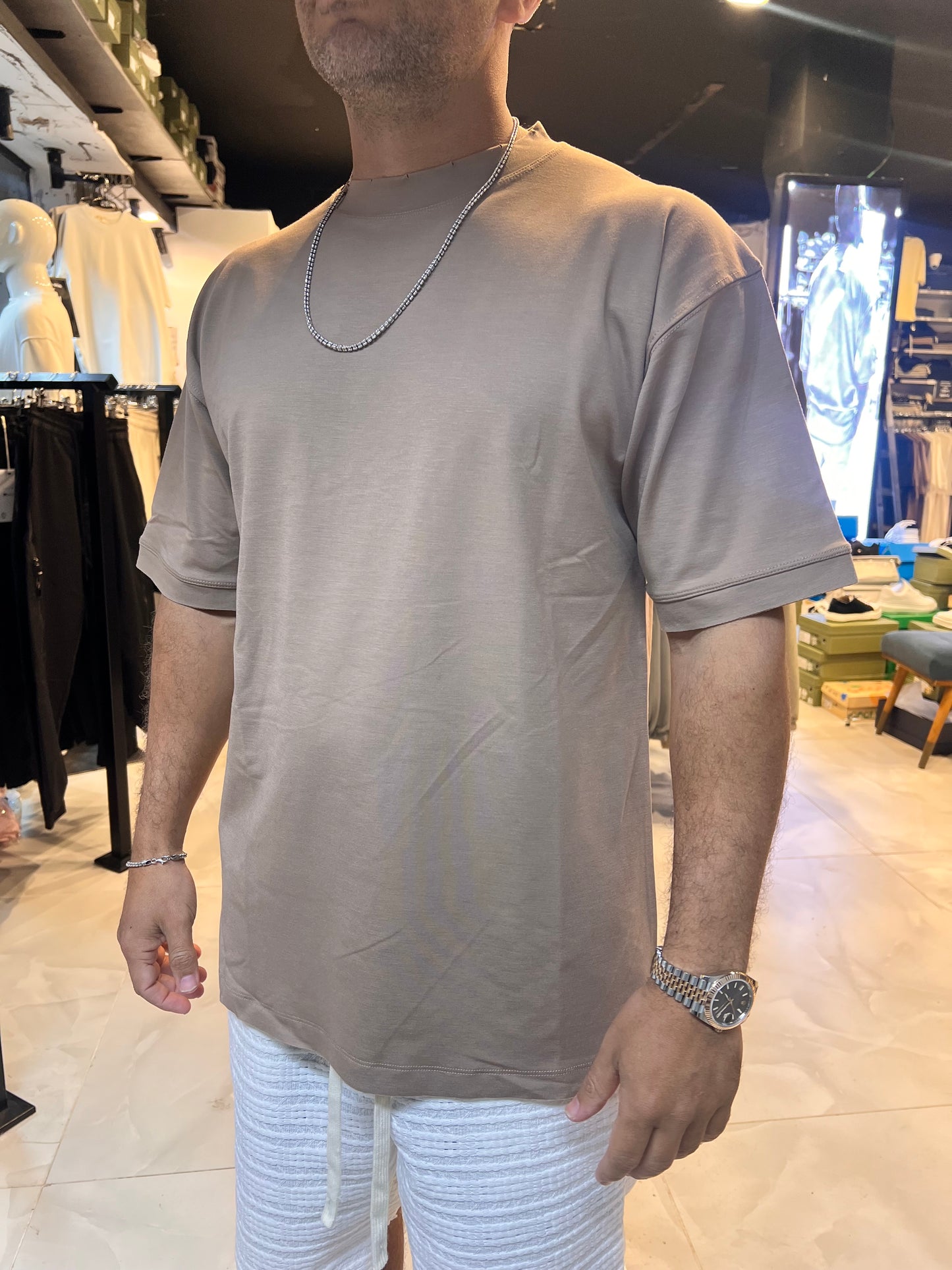 טישרט בד מרצרייז חום