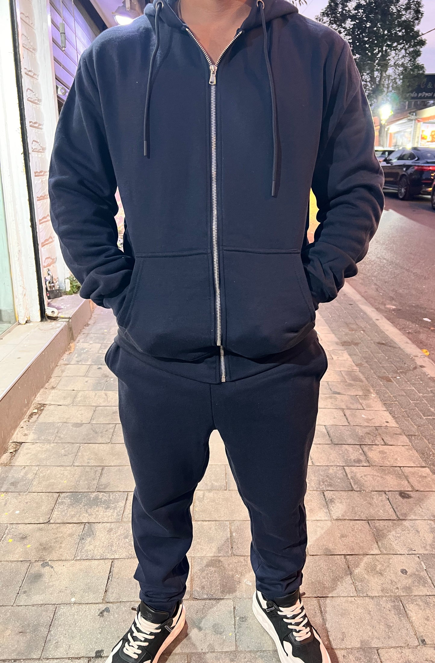 חליפות קפוצ'ון רוכסן כחול נייבי