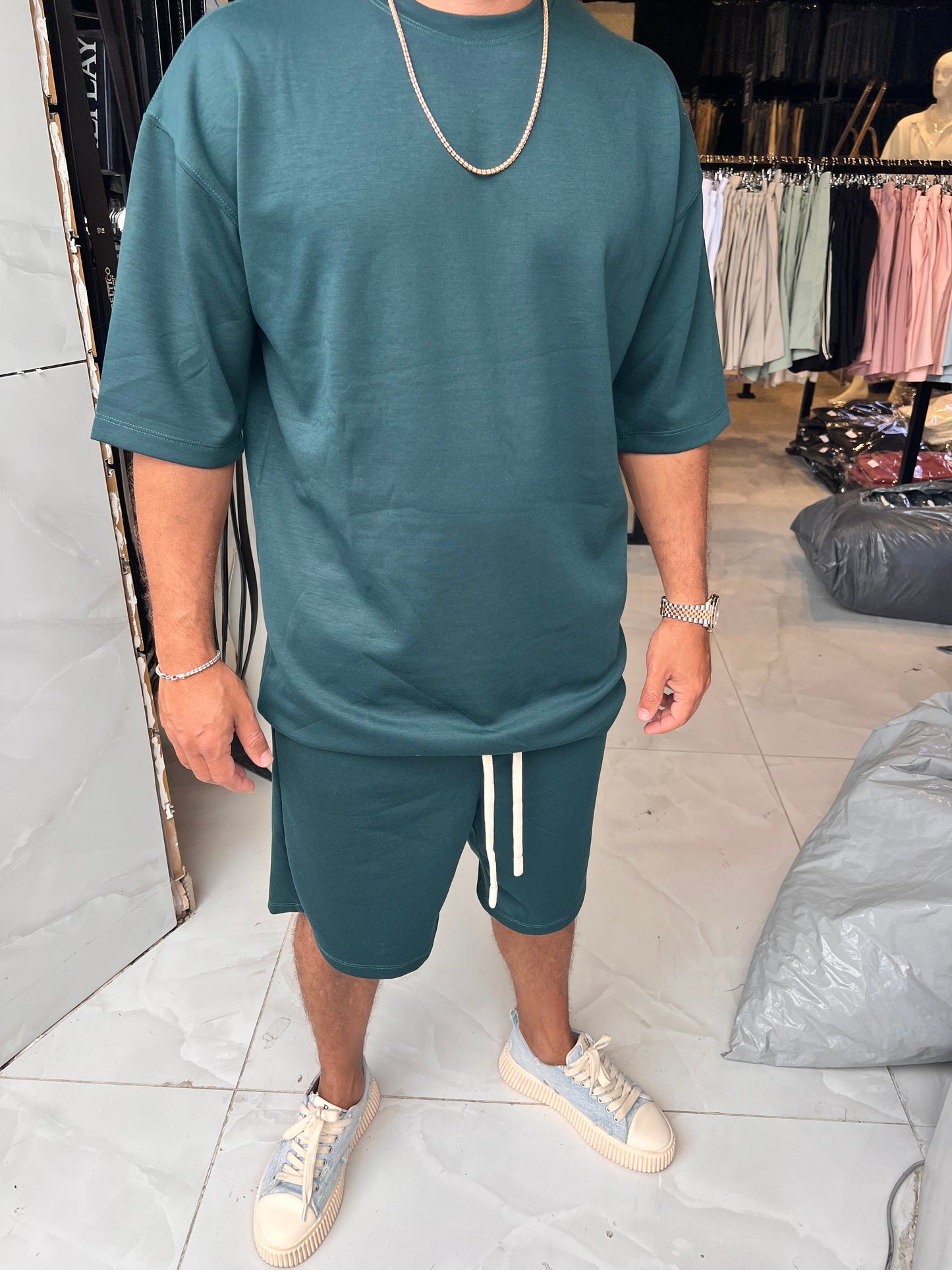 חליפת דובאי מרוז זית new