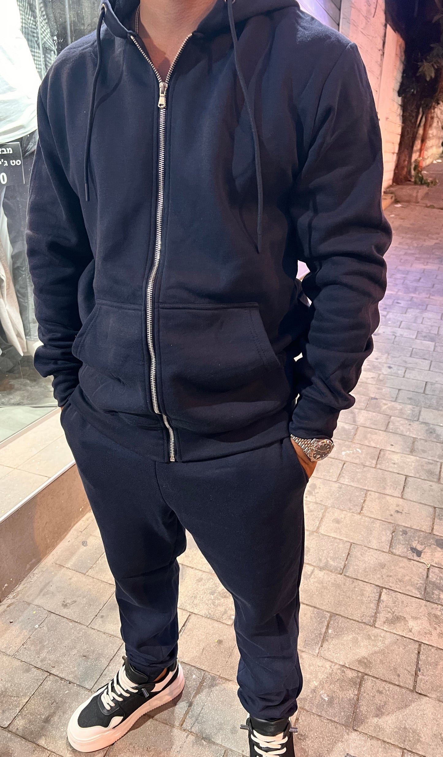 חליפות קפוצ'ון רוכסן כחול נייבי