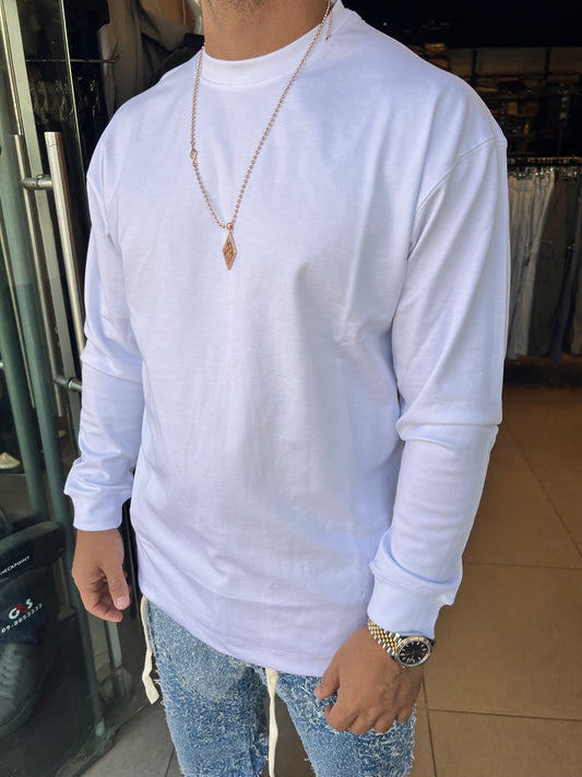 טישרט בד עבה מנגט לבן