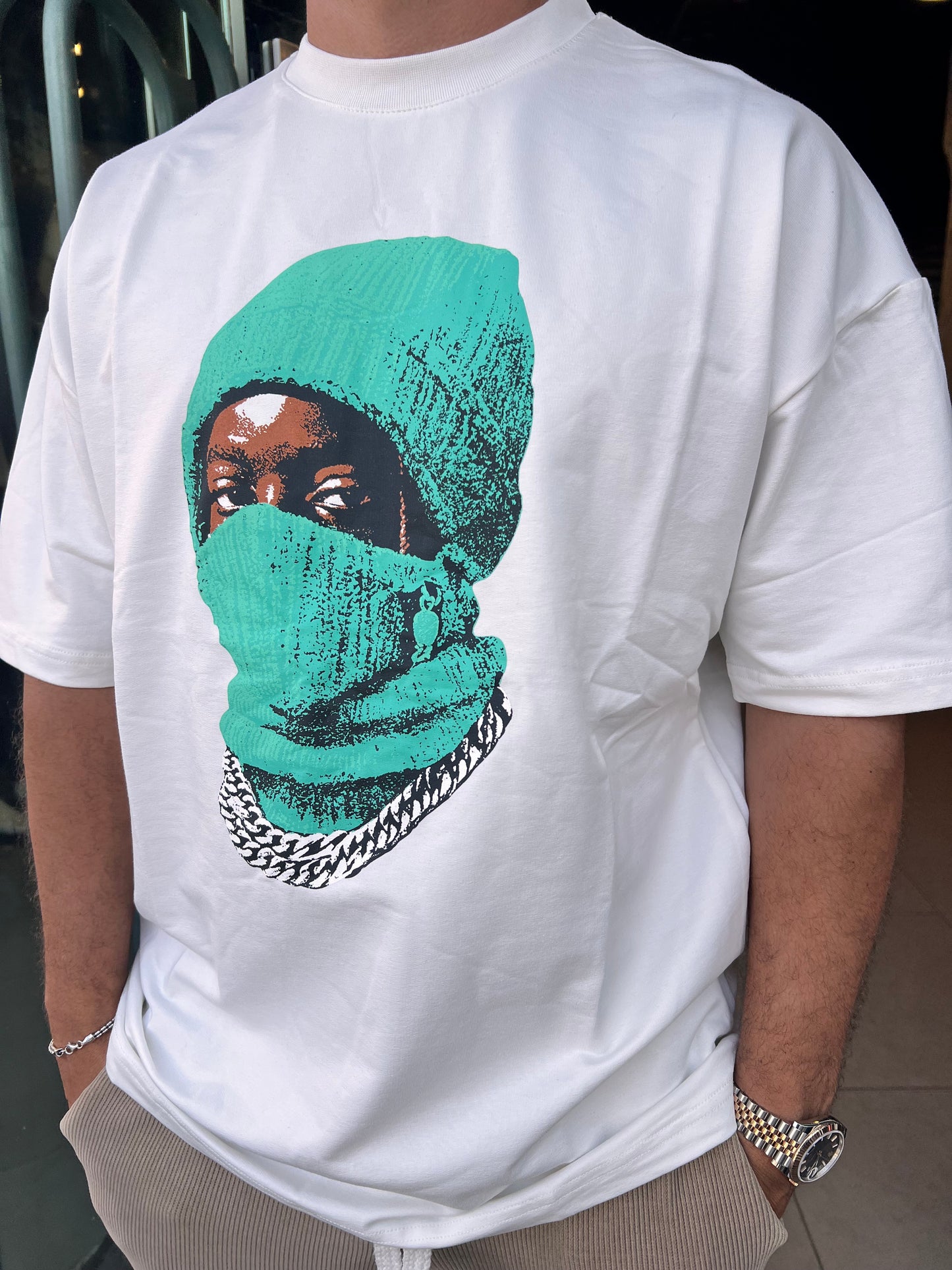 טישרט אופנה מסכה ירוקה