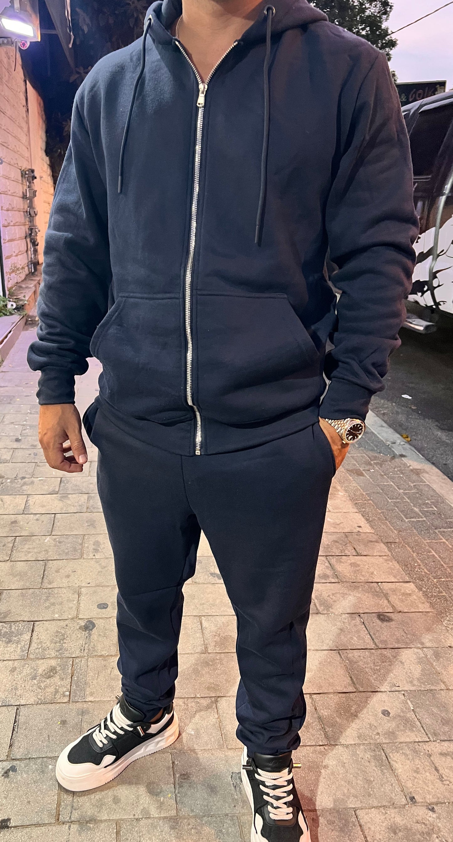 חליפות קפוצ'ון רוכסן כחול נייבי