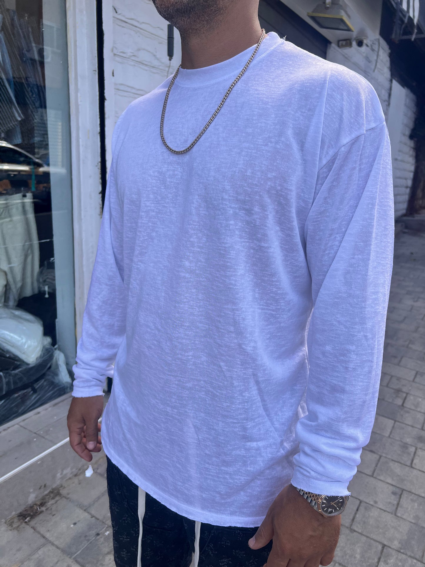 חולצת טי פשתן לבן