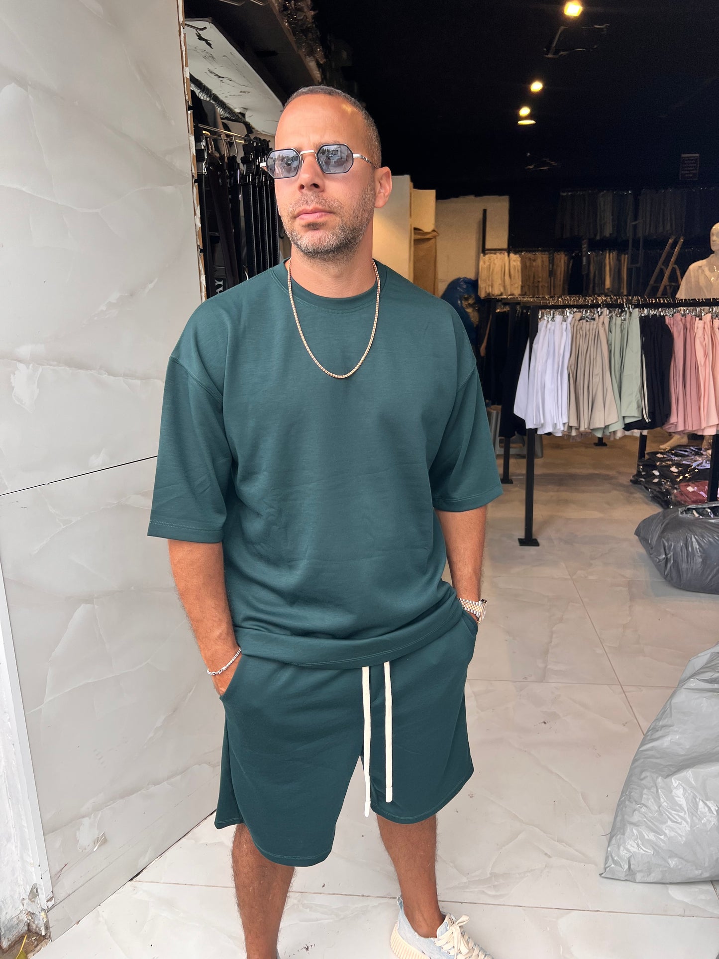 חליפת דובאי מרוז זית new