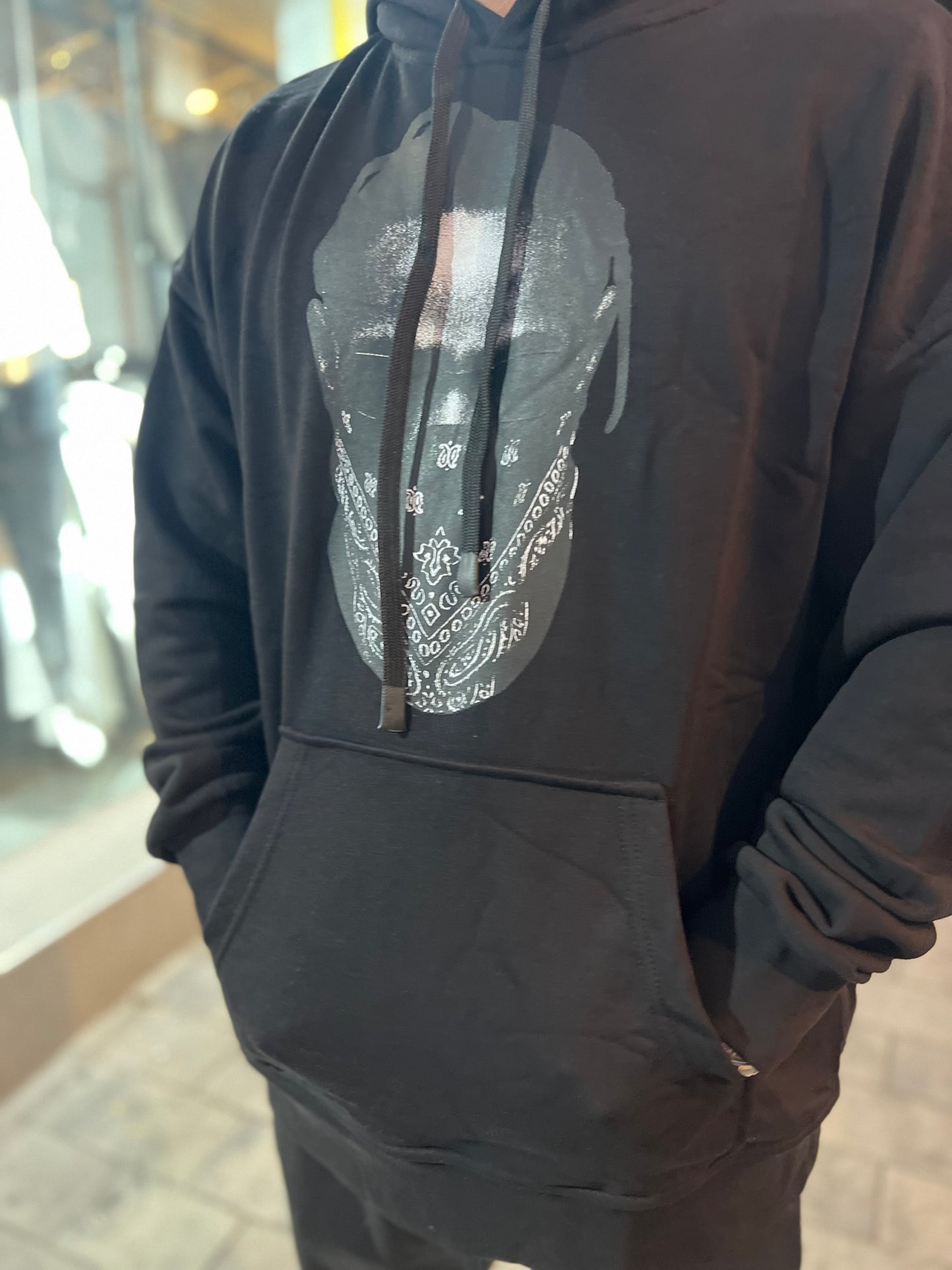 קפוצ'ון מסכה אופנה שחור שחור