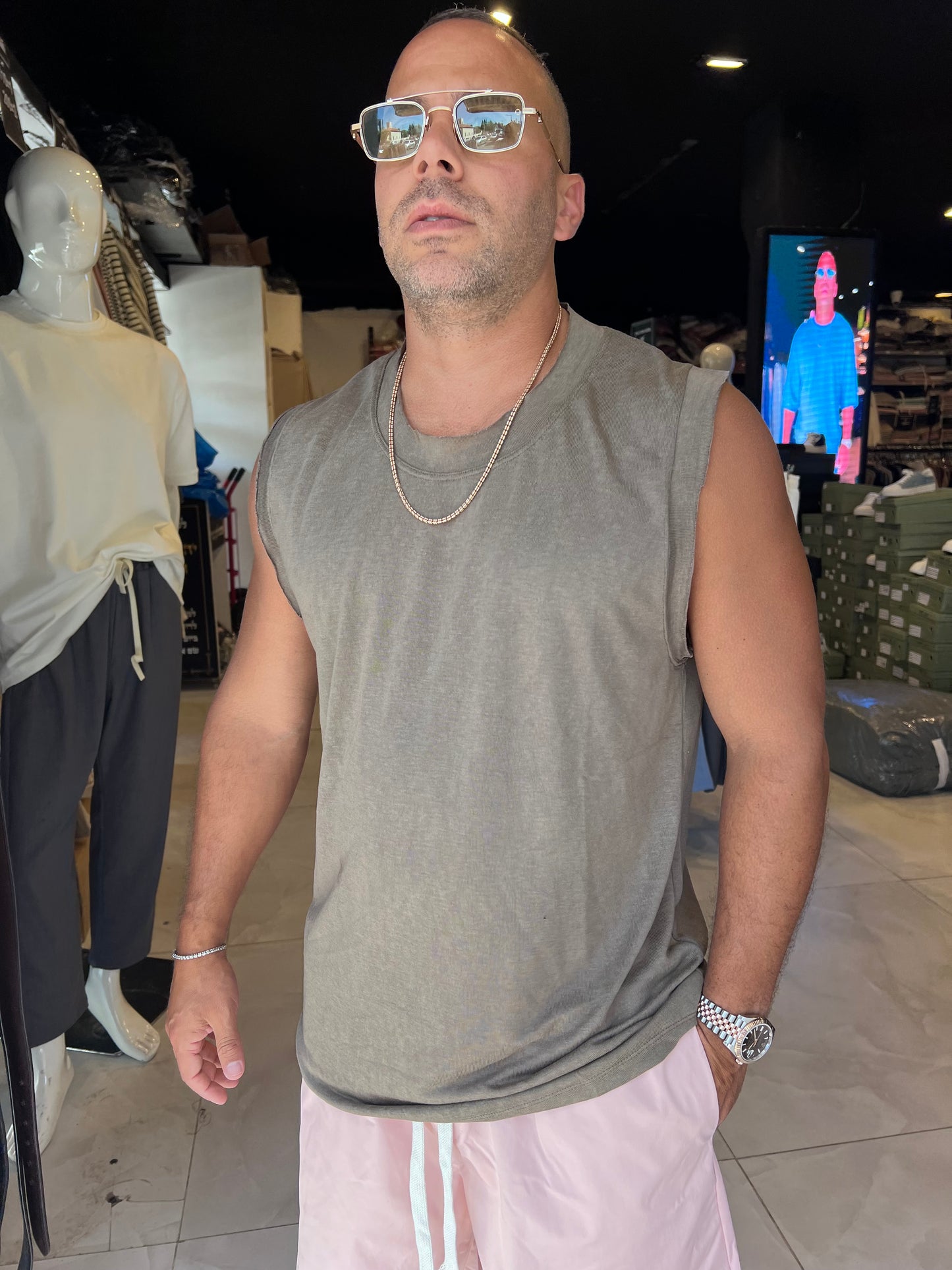 גופית פלאם מראה פשתן חום
