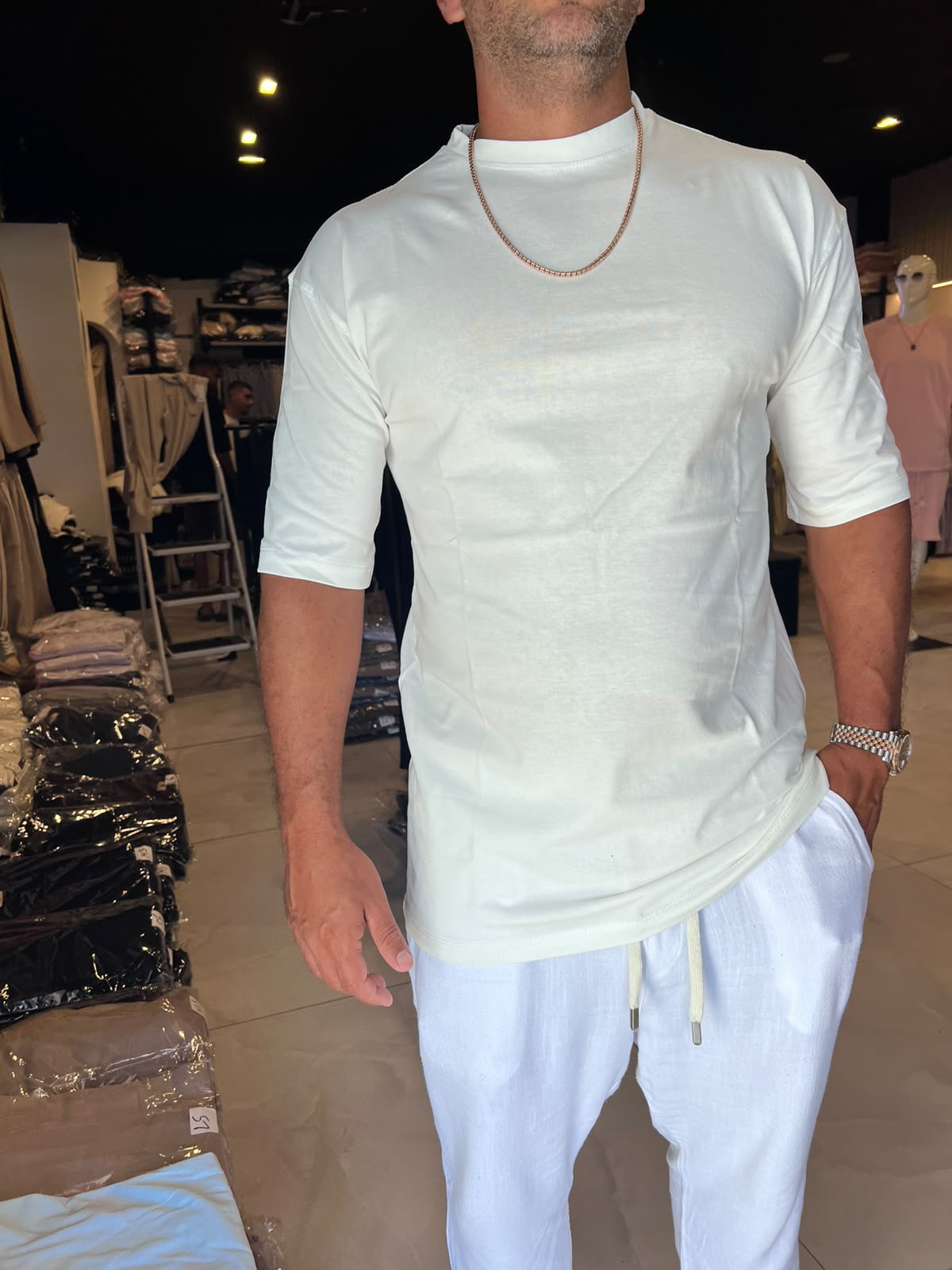 טישרט יוון צבע שמנת