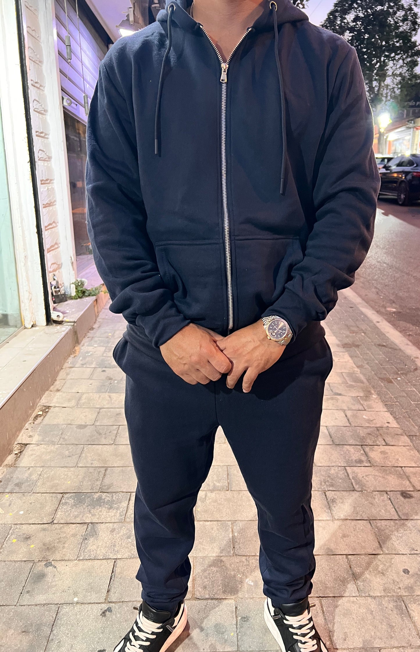 חליפות קפוצ'ון רוכסן כחול נייבי