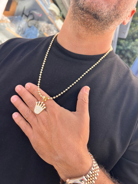 שרשרת כדורים כתר זהב