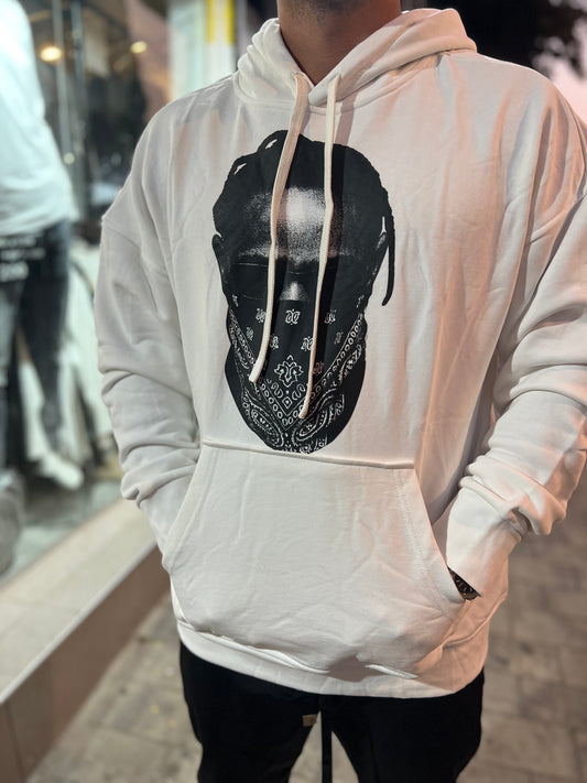 קפוצ'ון מסכה אופנה לבן שחור