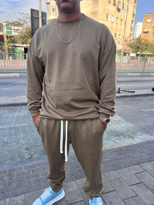 חליפת טרנינג נילי צבע חרדל