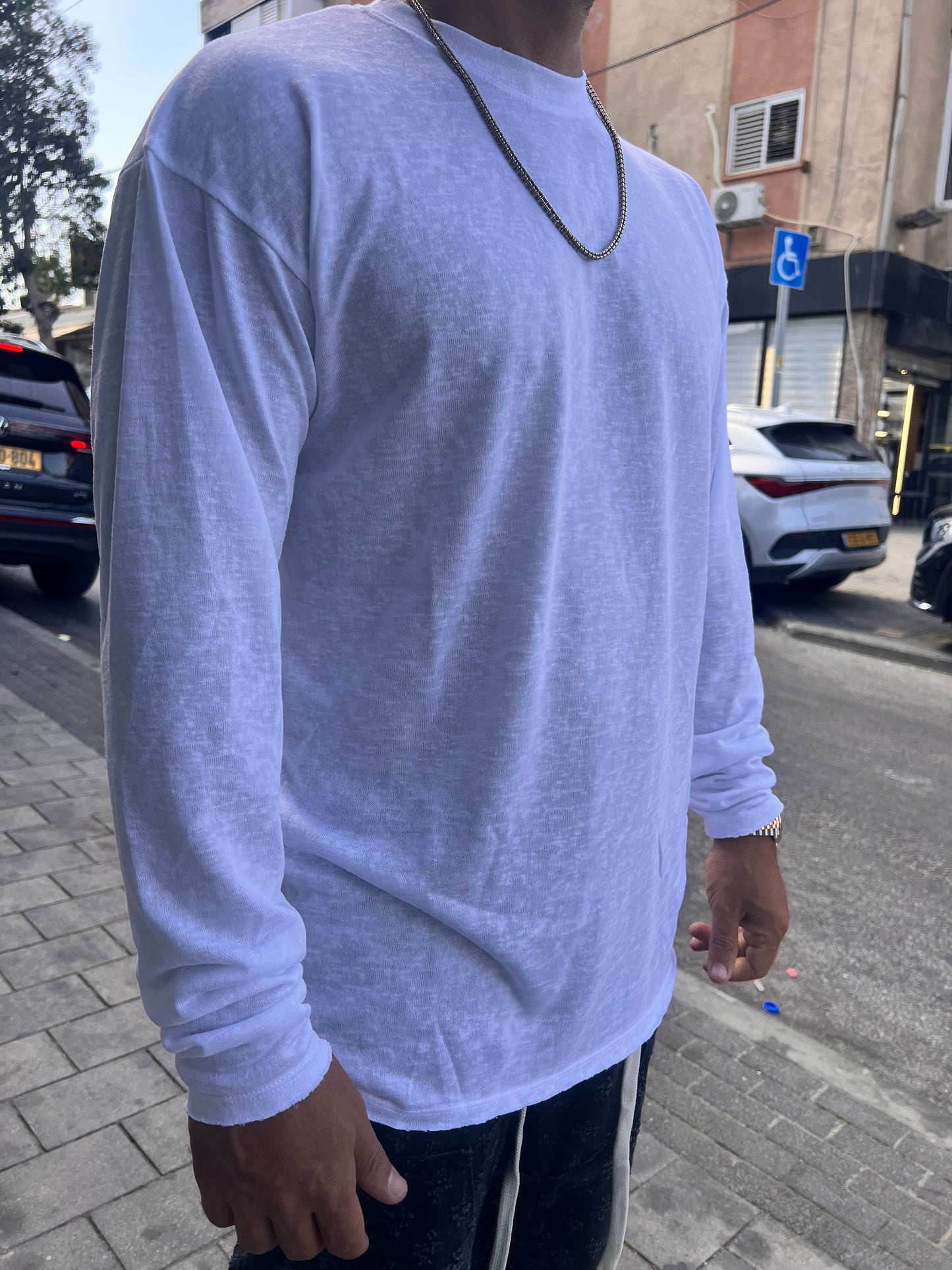 חולצת טי פשתן לבן