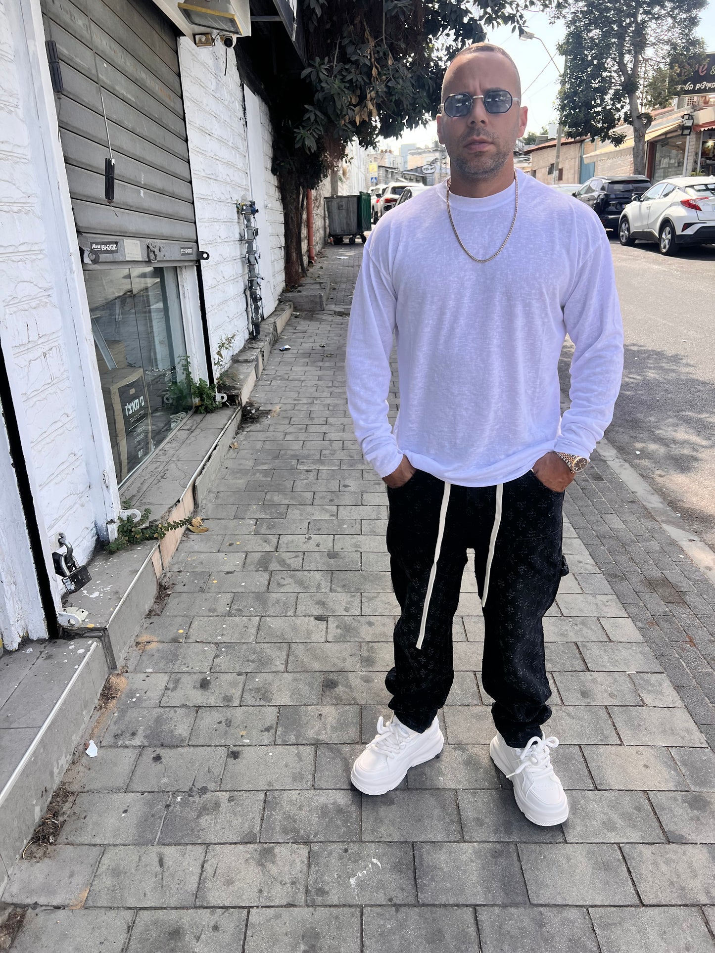 חולצת טי פשתן לבן